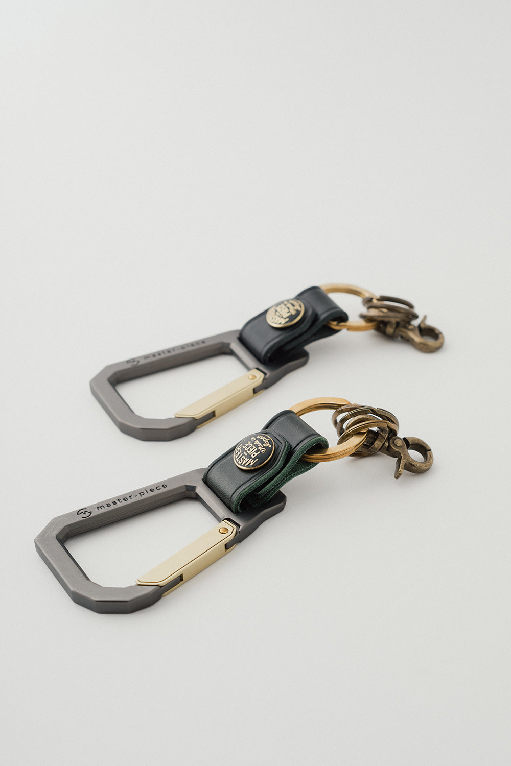 Master-Piece - Carabiner Key Ring in Green Leather (Restock)