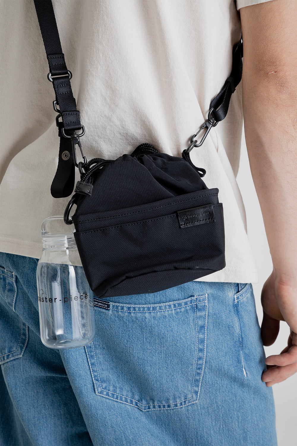 Kinto x Master-Piece Tea Bag Sa-Hou Small Shoulder Bag in Black