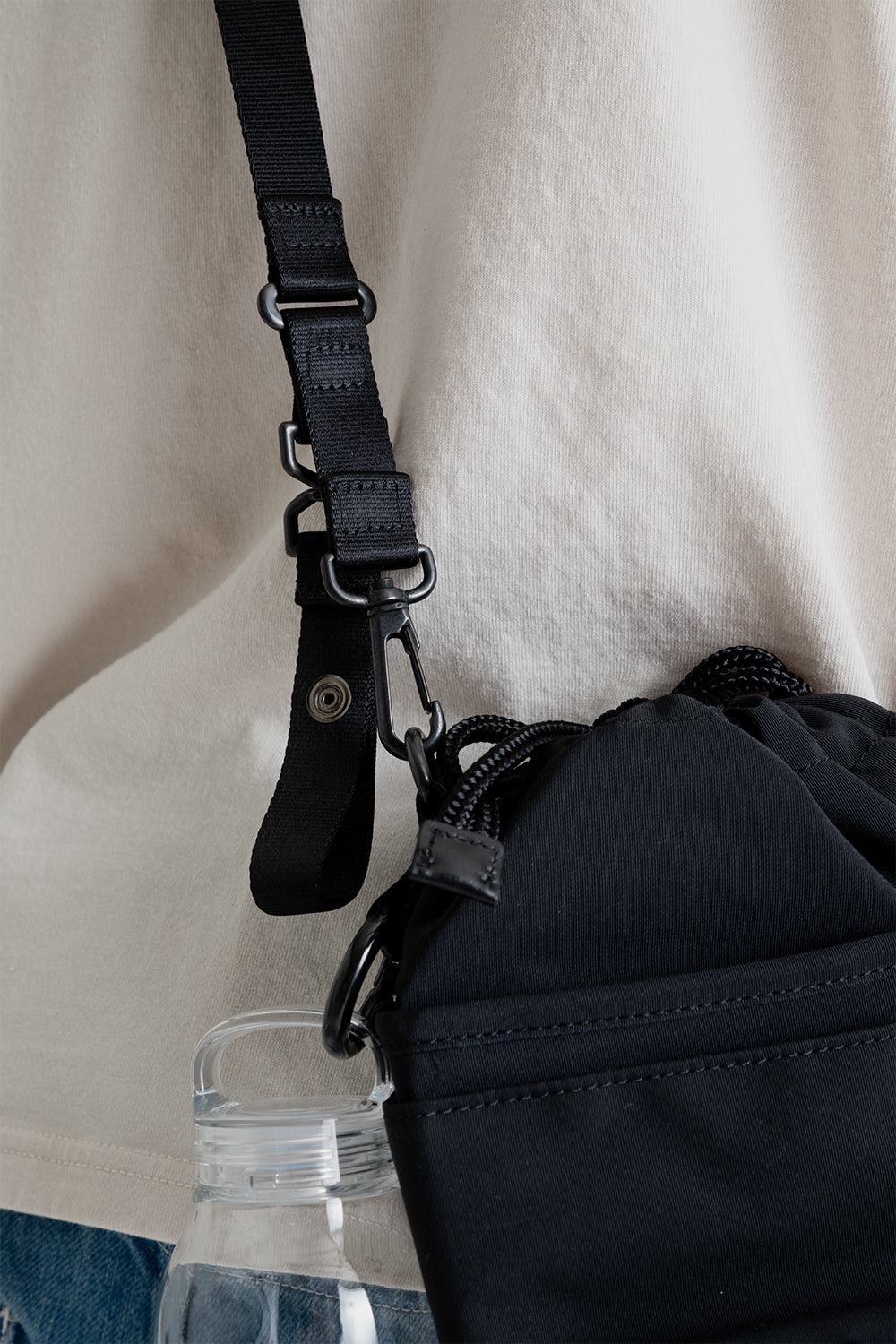 Kinto x Master-Piece Tea Bag Sa-Hou Small Shoulder Bag in Black
