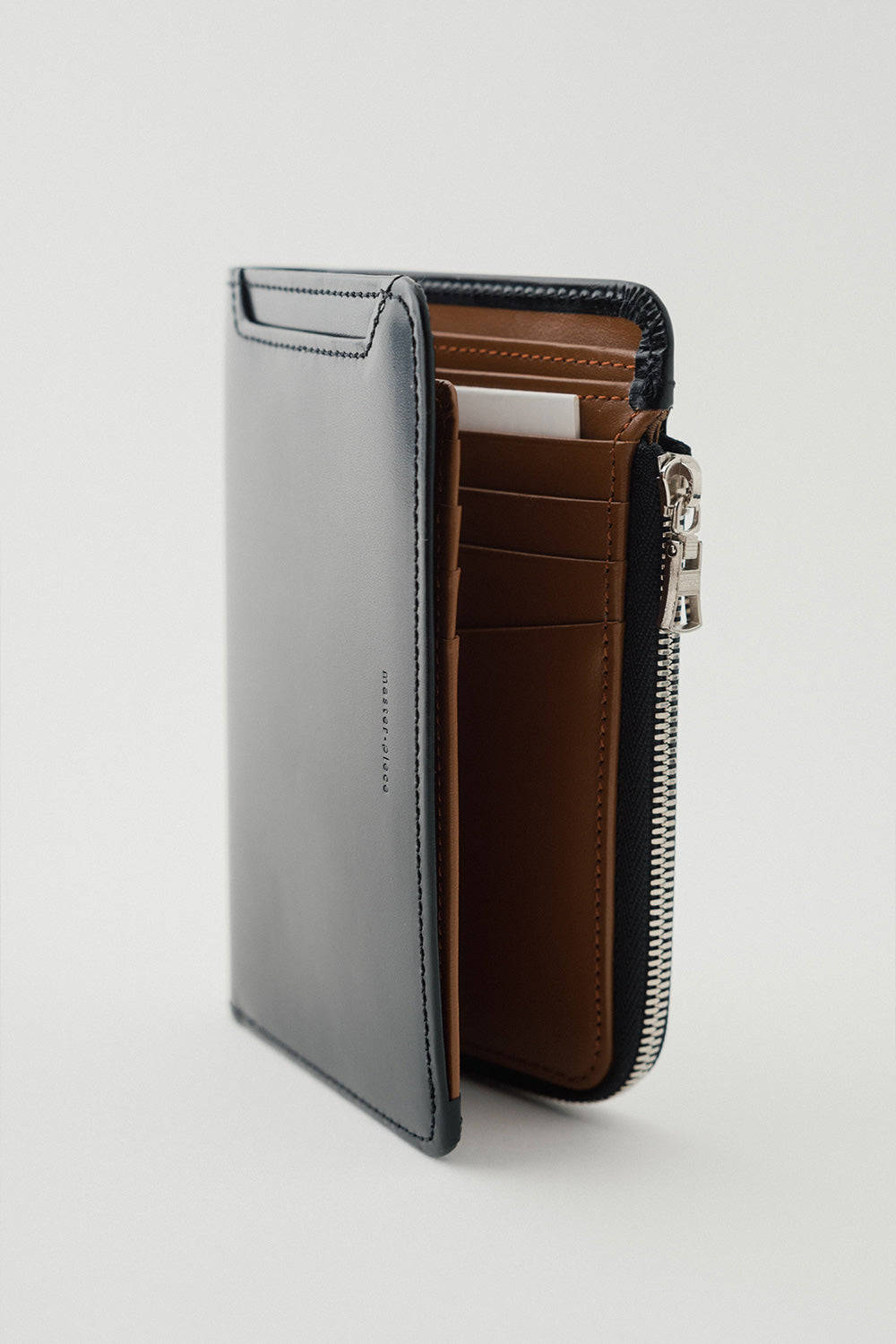 Master-Piece Notch Zip Wallet in Black