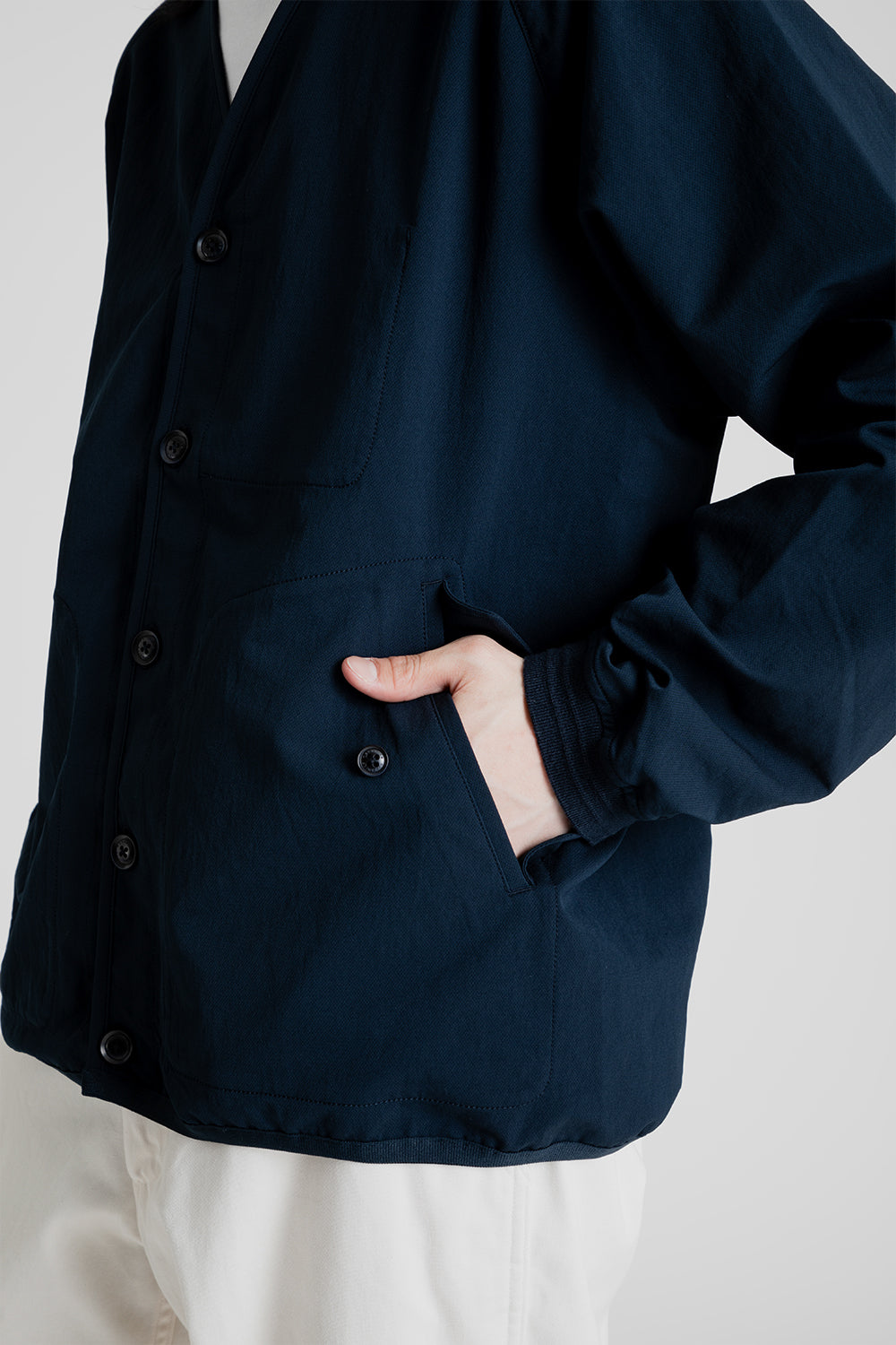 Nanamica Alphadry Cardigan in Navy | Wallace Mercantile Shop