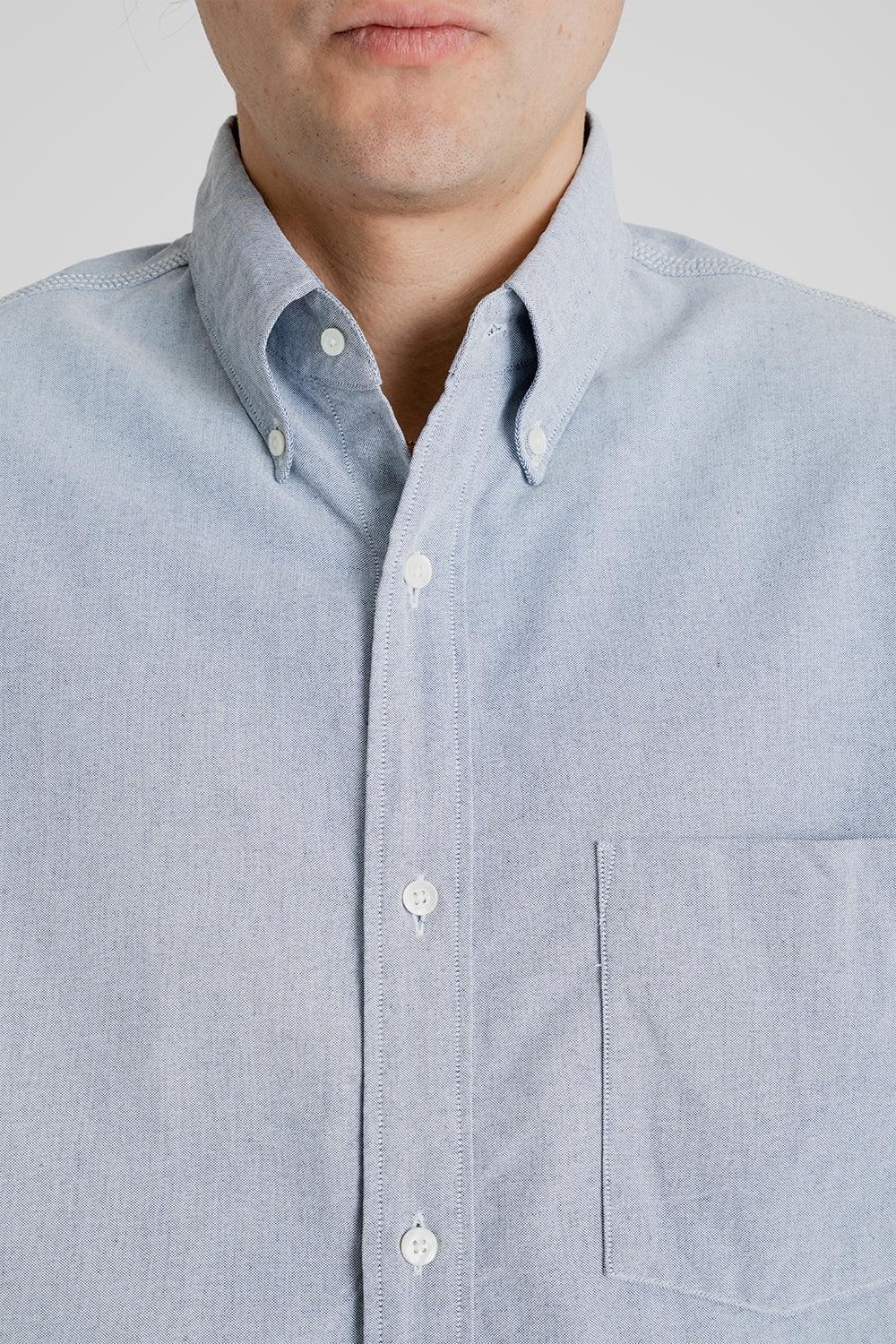 Nanamica Button Down Wind Short Sleeve Shirt in Grayish Navy