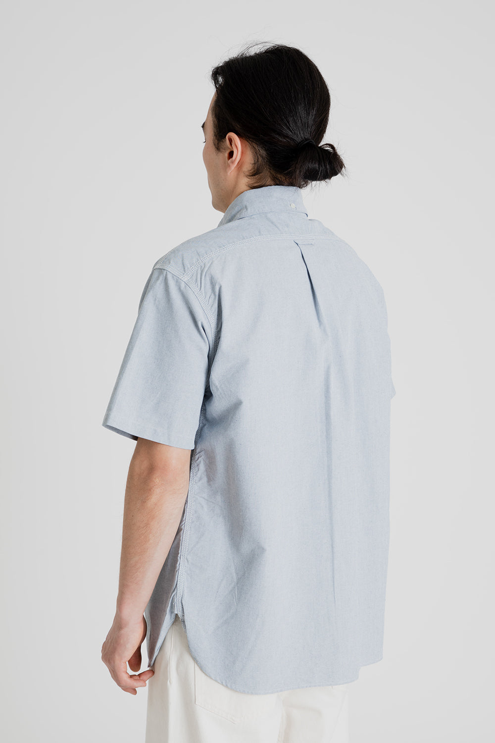 Nanamica Button Down Wind Short Sleeve Shirt in Grayish Navy