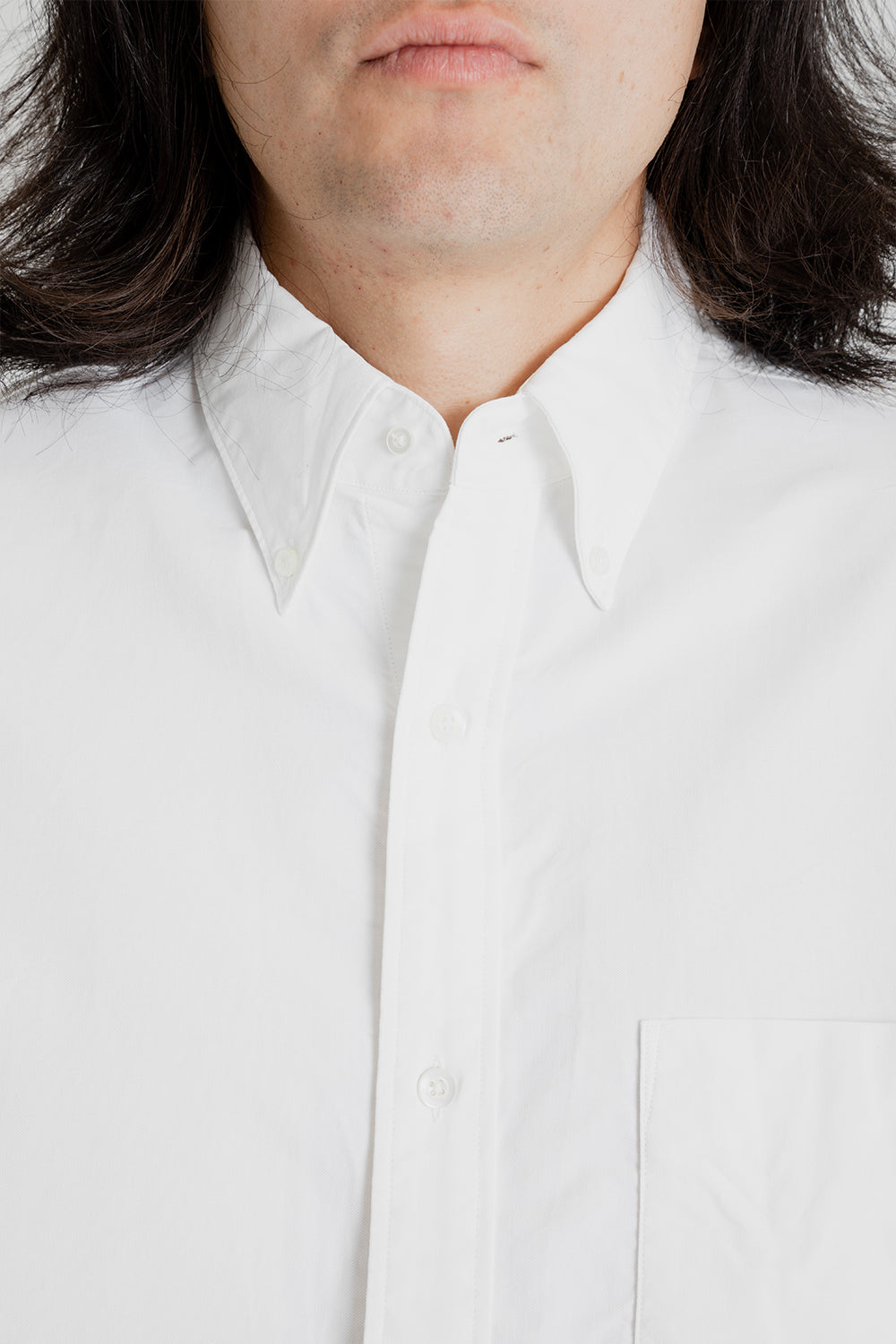 Nanamica Button Down Wind Short Sleeve Shirt in White