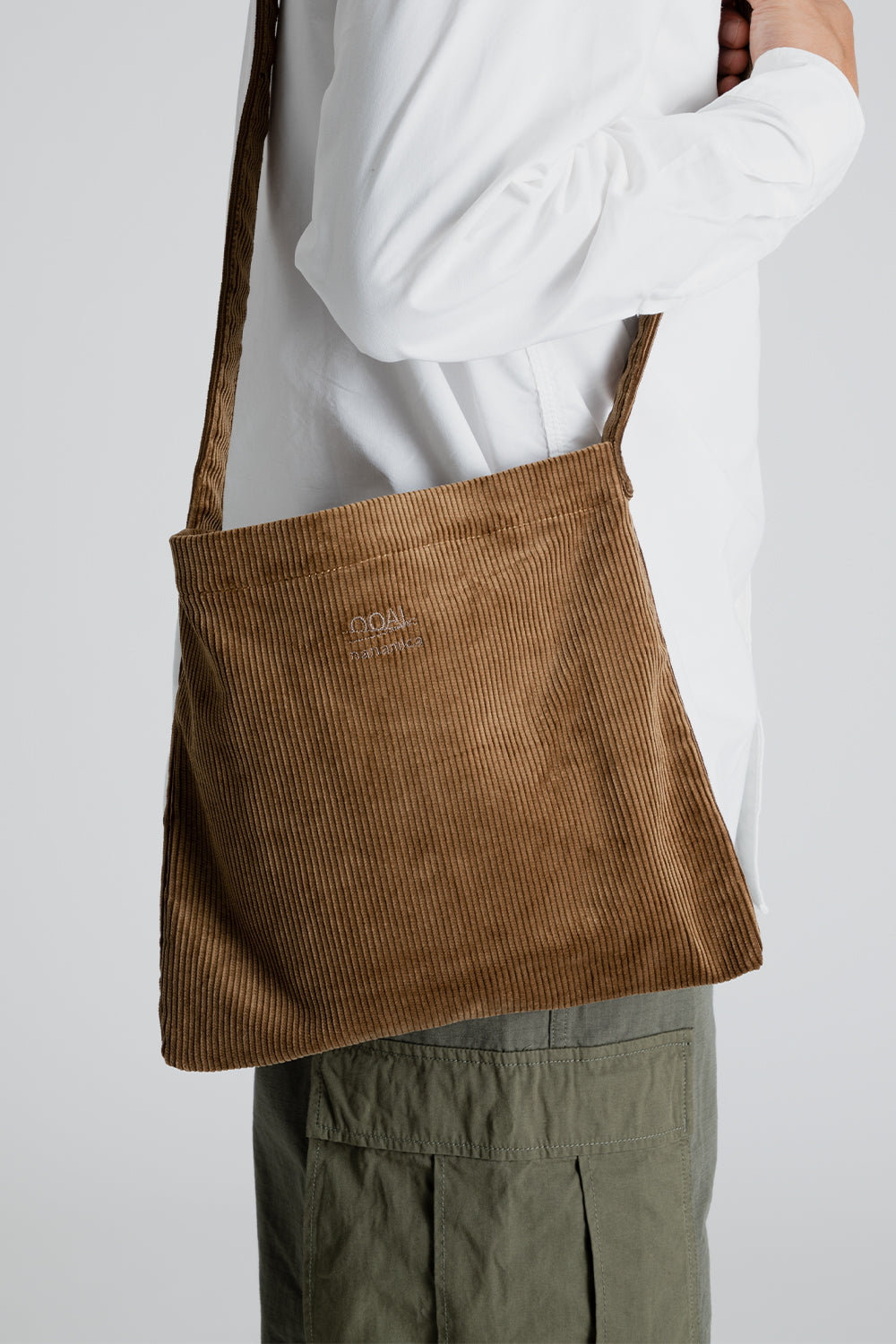 Nanamica Corduroy Utility Small Shoulder Bag in Brown