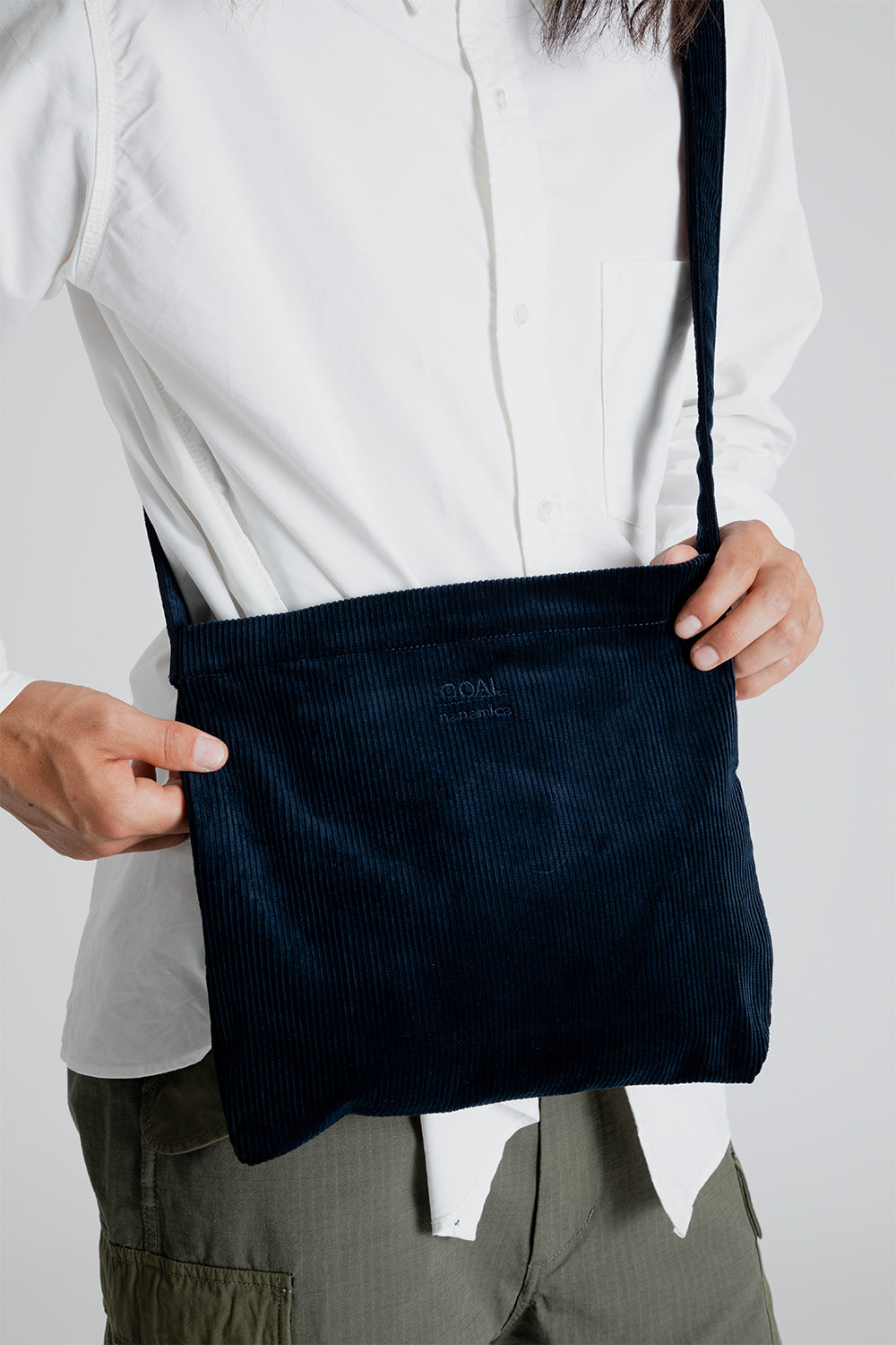 Nanamica Corduroy Utility Small Shoulder Bag in Navy