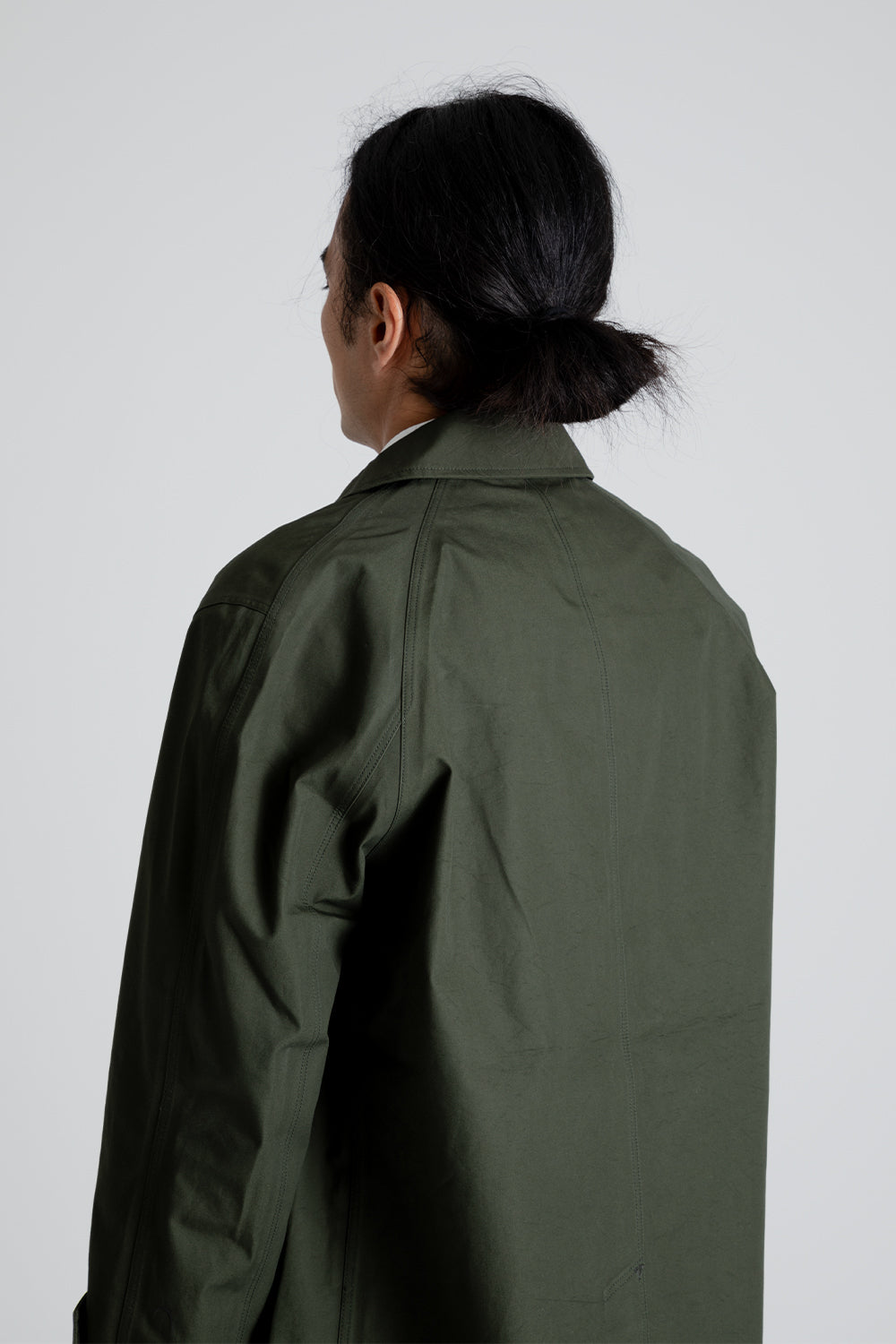 Nanamica GORE-TEX Soutien Collar Coat in Moss Green