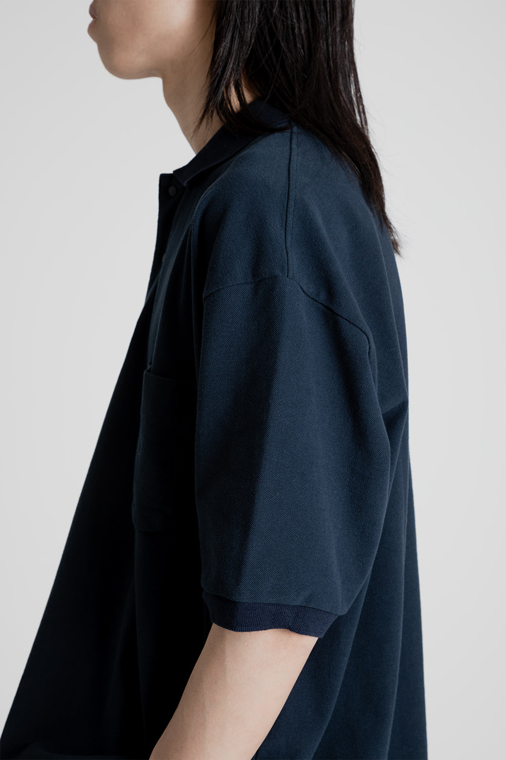 Nanamica Half Sleeve Polo Shirt in Navy | Wallace Mercantile