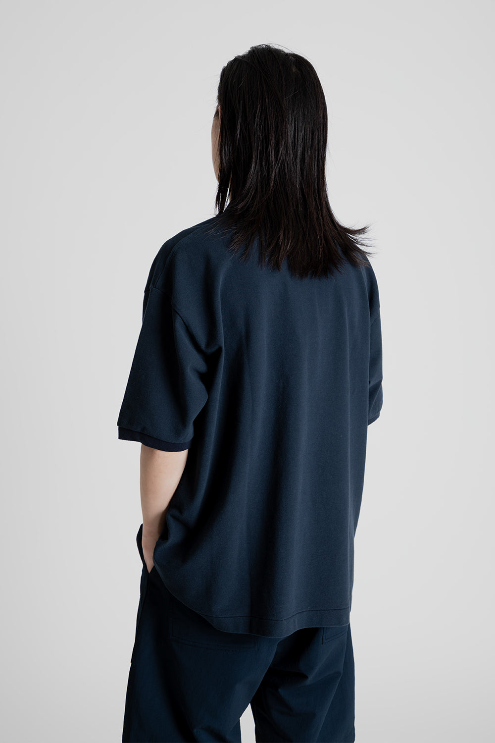 Nanamica Half Sleeve Polo Shirt in Navy | Wallace Mercantile