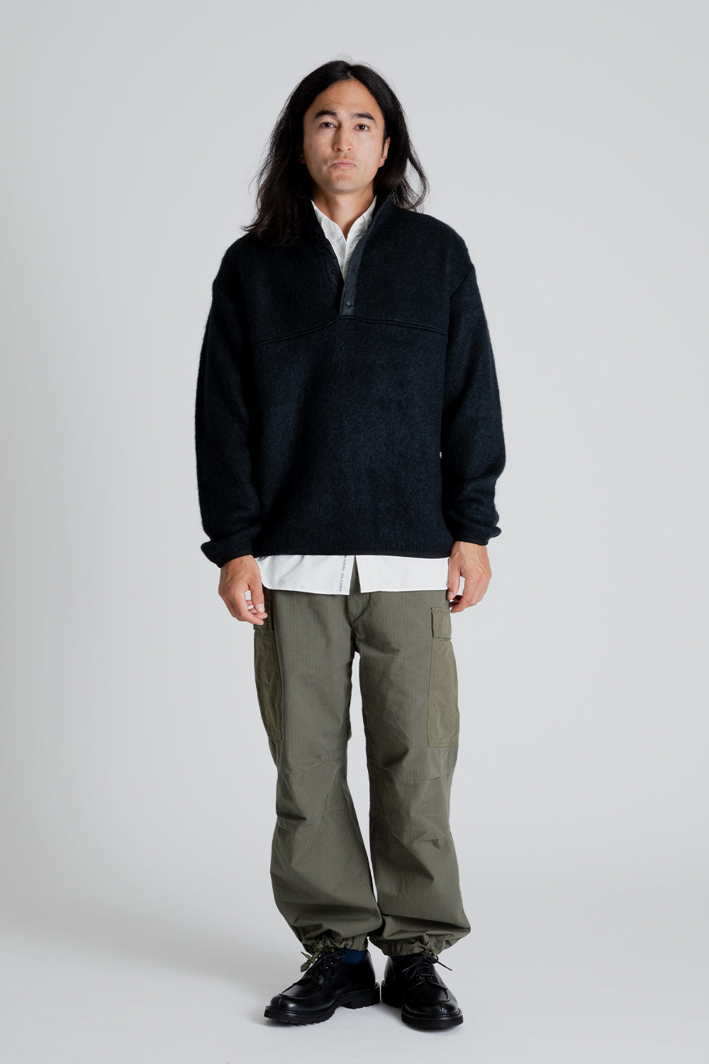 美品 nanamica Pullover Sweater Mohair L 黒-