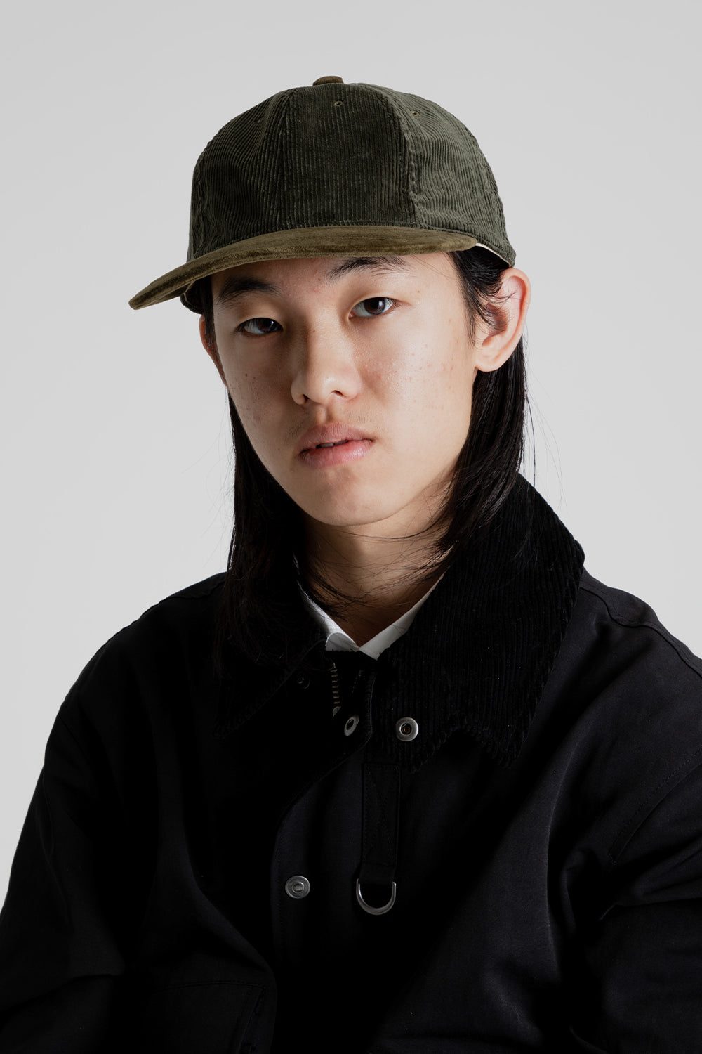 Poten Cole &amp; Velvet Cap in Olive
