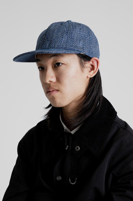 Poten Linen Dyed Cap in Blue