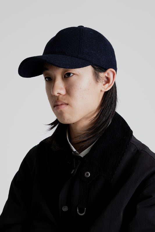 Poten Tweed Cap in Navy