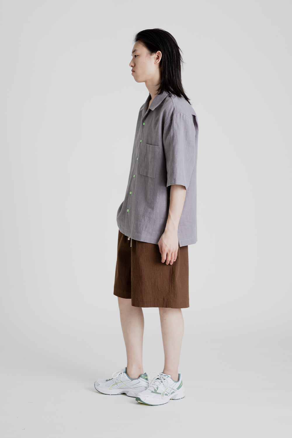 S.K Manor Hill Aloha Shirt in Grey Ramie