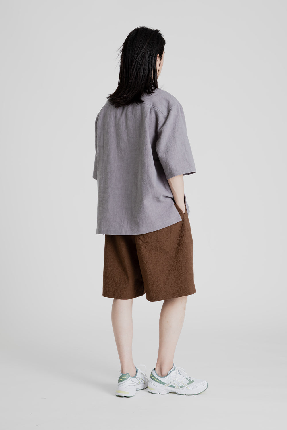 S.K Manor Hill Barrack Shorts in Brown Puckered