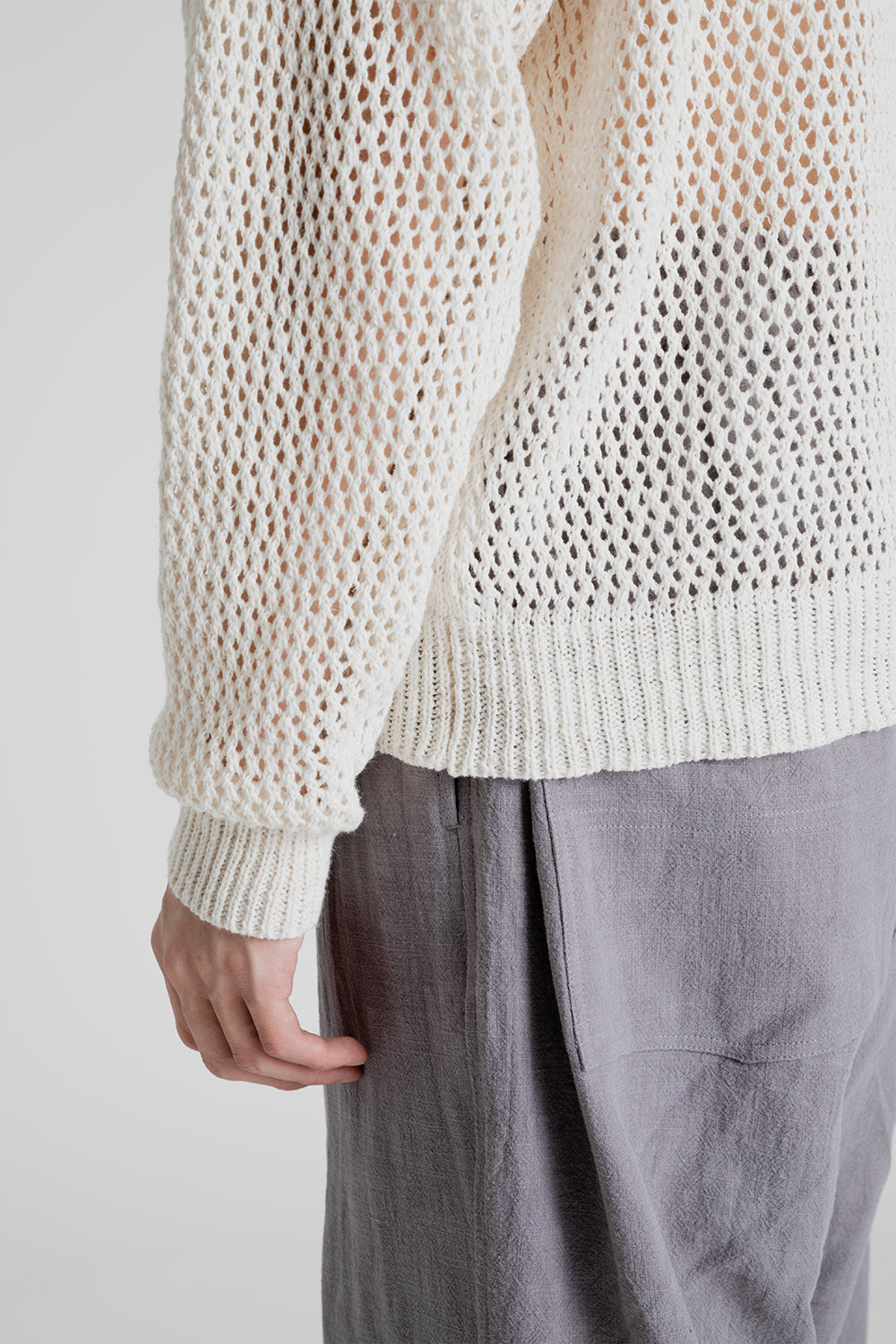 Open Knit Sweater - Natural Linen / Cotton