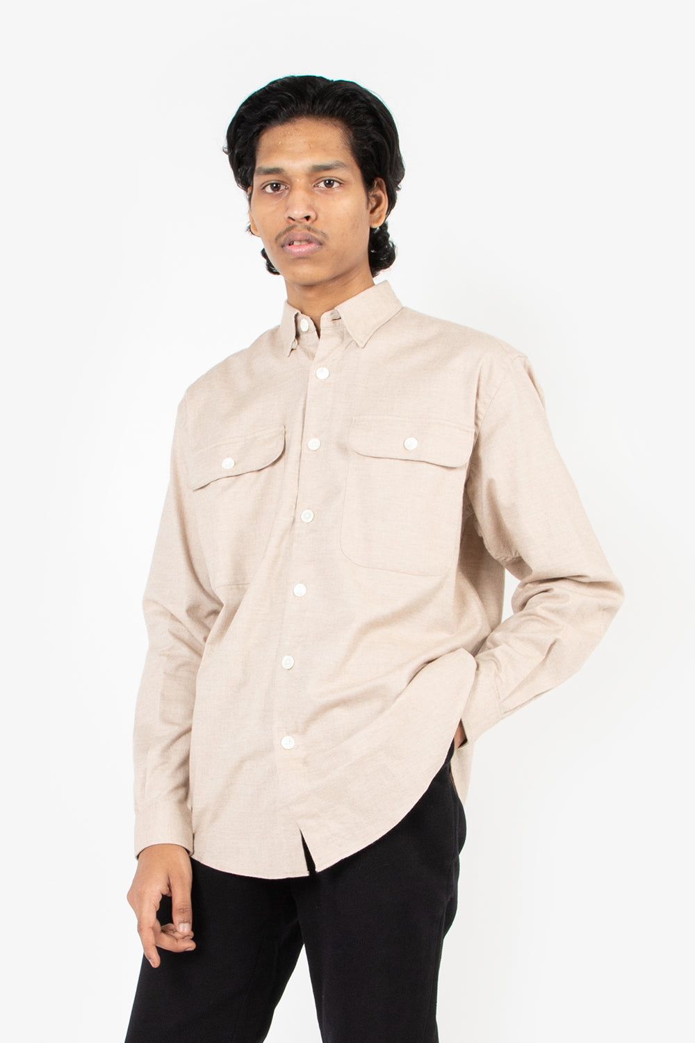 schnayderman's boxy shirt cashmere solid 