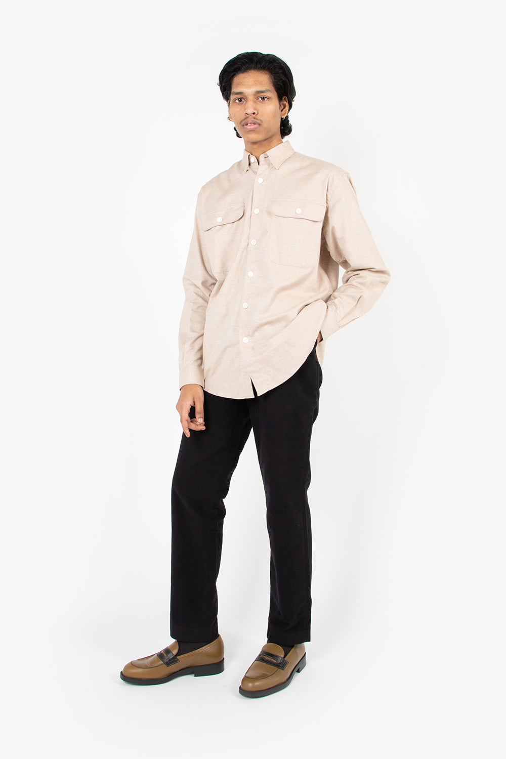 schnayderman's boxy shirt cashmere solid