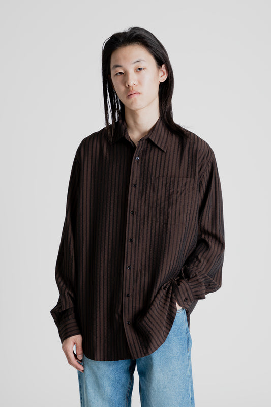 Schnaydermans_Shirt_Non-Binary_Stripe_Brown_Black