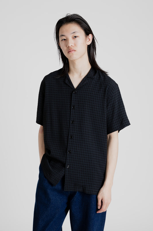 Schnayderman's Shirt Notch Short Sleeve Selfcheck in Black