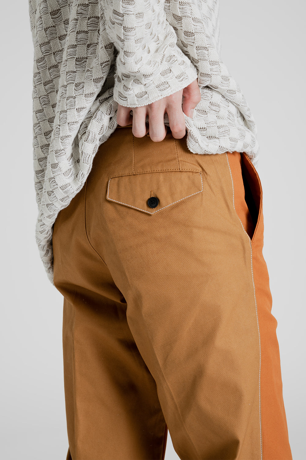 Schnayderman's Trousers Dalet Two Toned in Orange and Taupe