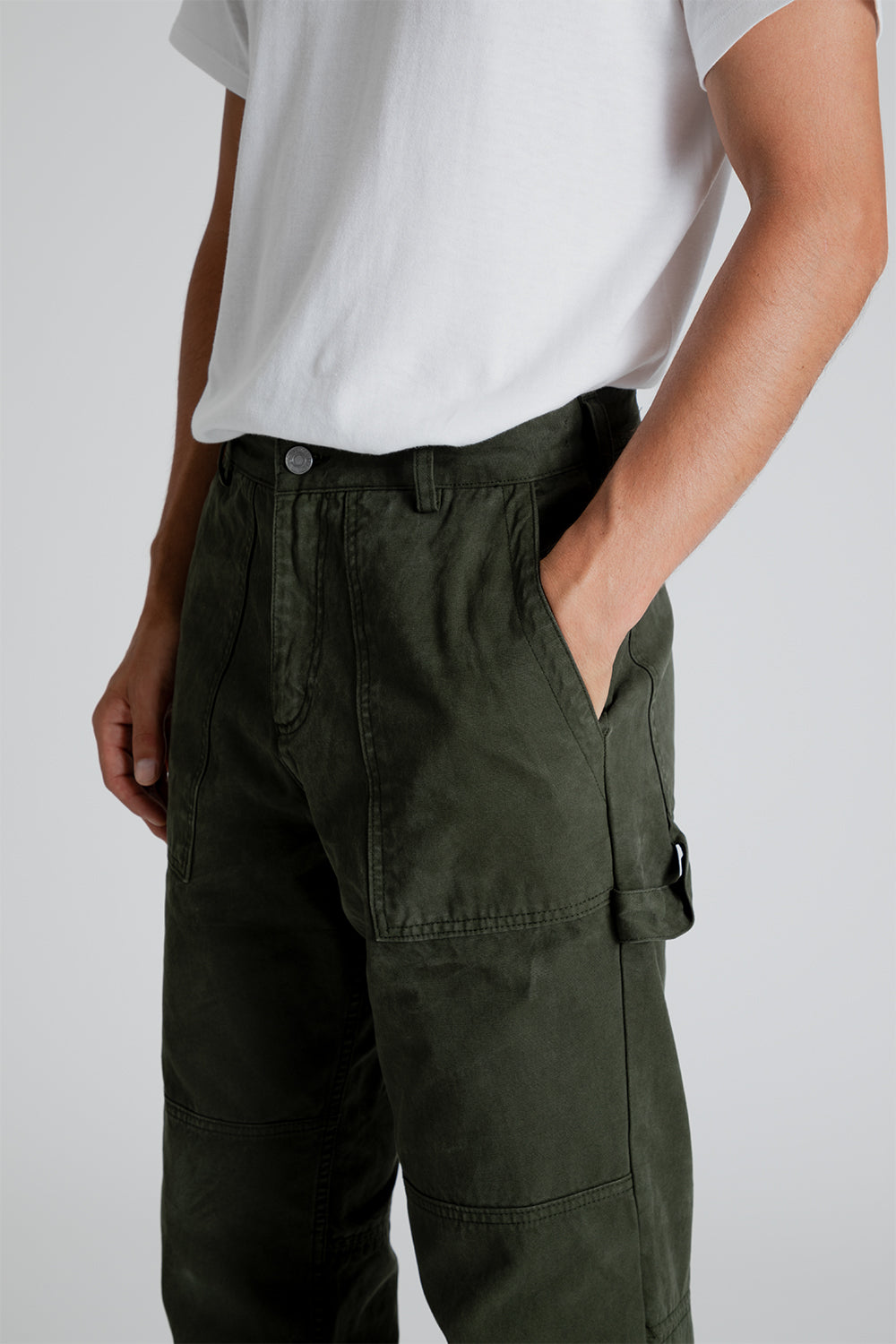 Schnayderman's Trousers Workwear Stone Washed in Dark Green
