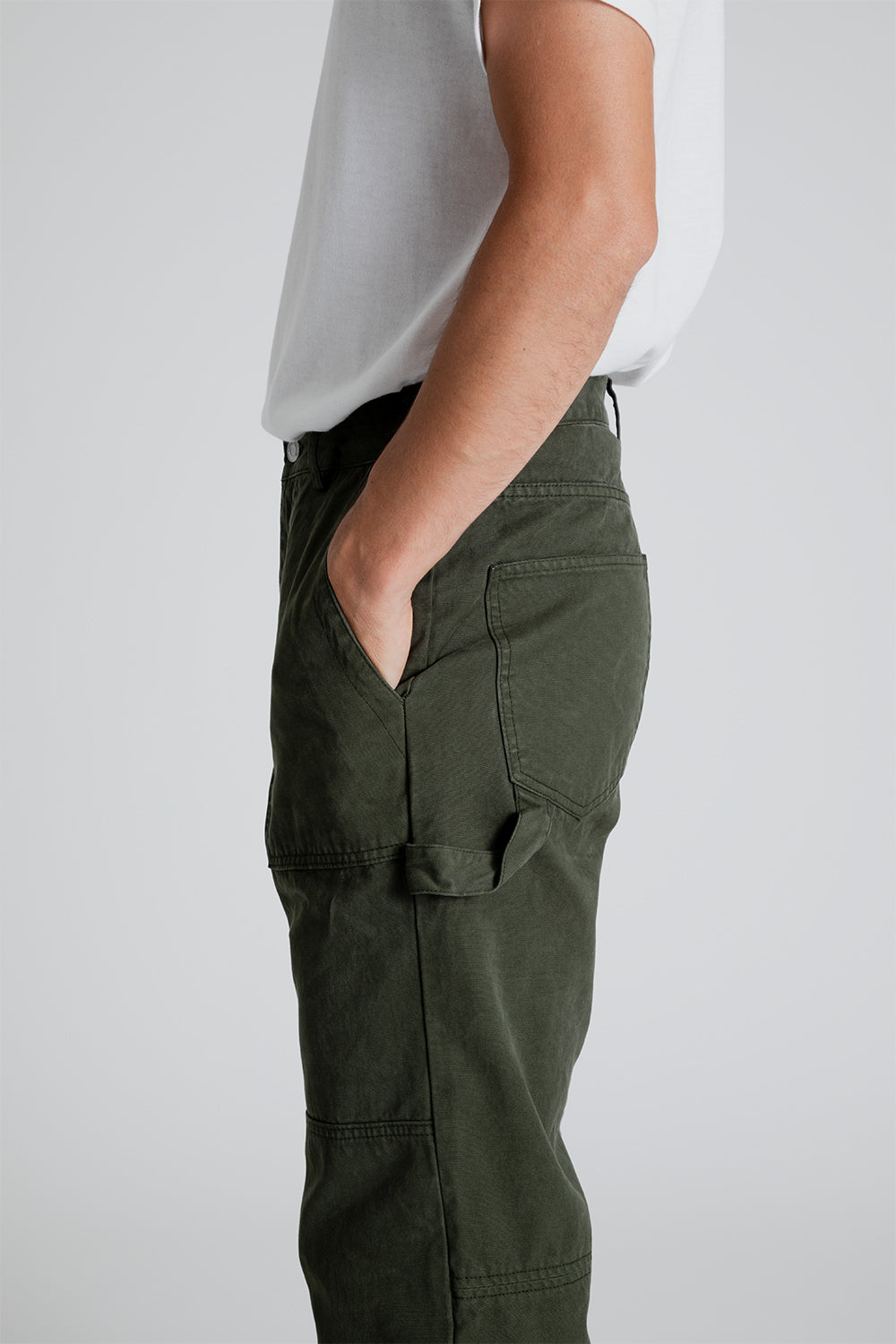 Schnayderman's Trousers Workwear Stone Washed in Dark Green