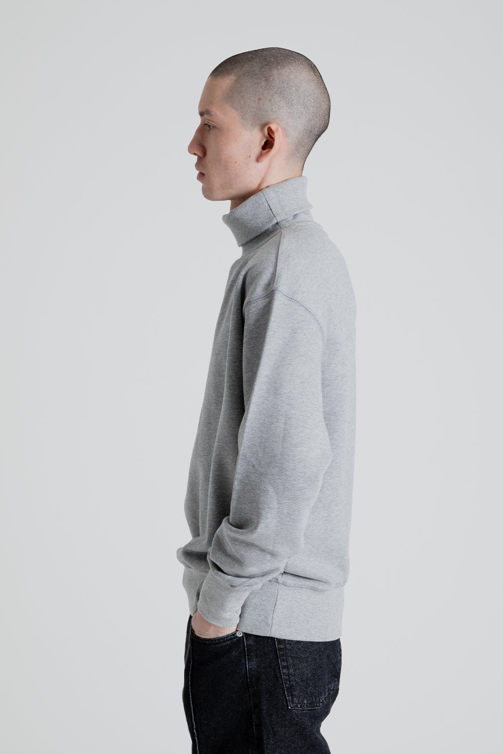Uniform Bridge Turtleneck Sweatshirt in Grey Melange