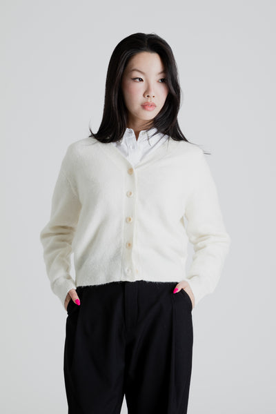 Ivory knit cardigan top