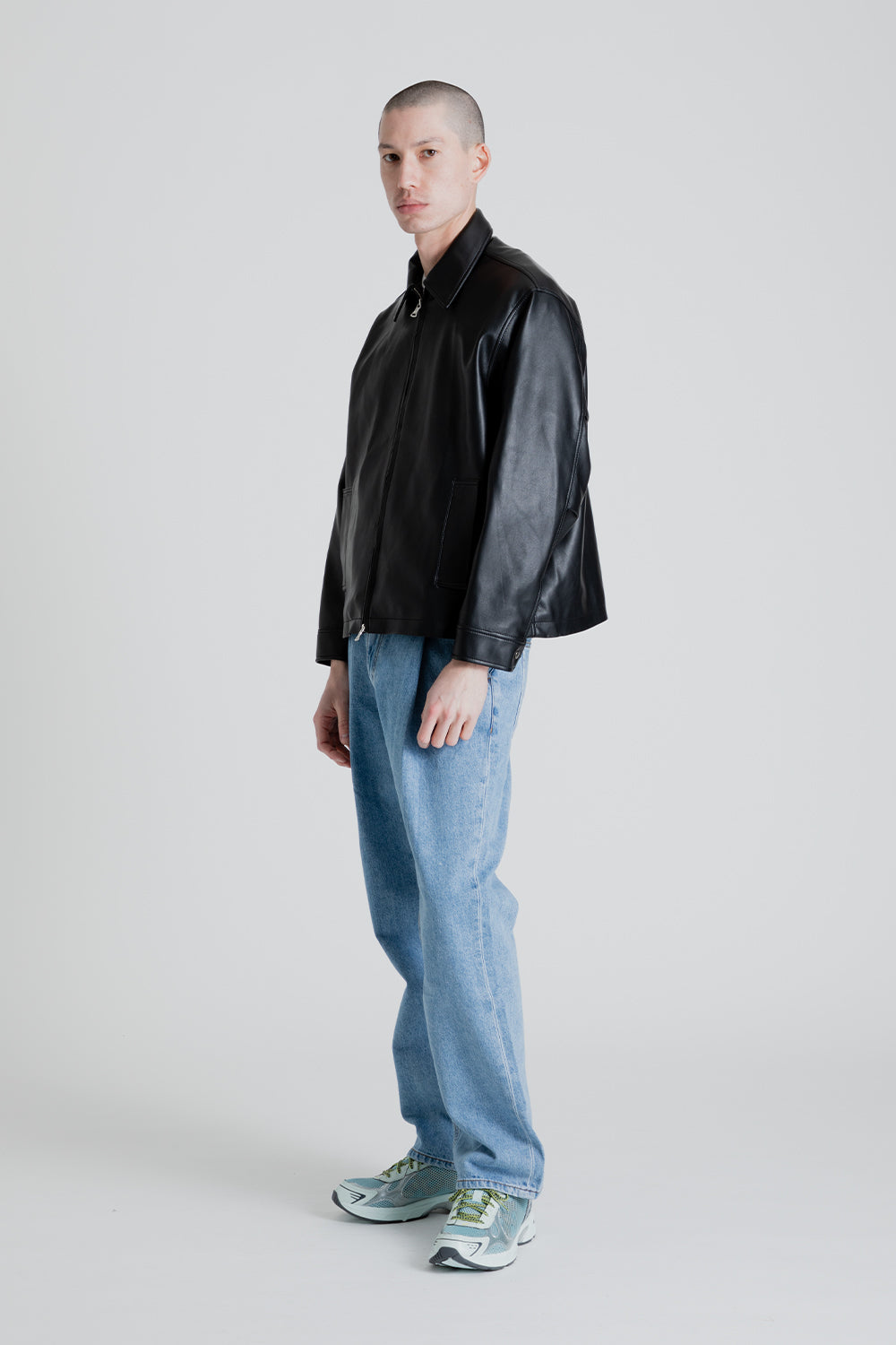 Uniform Bridge Vegan Leather Single Blouson in Black | Wallace Mercant