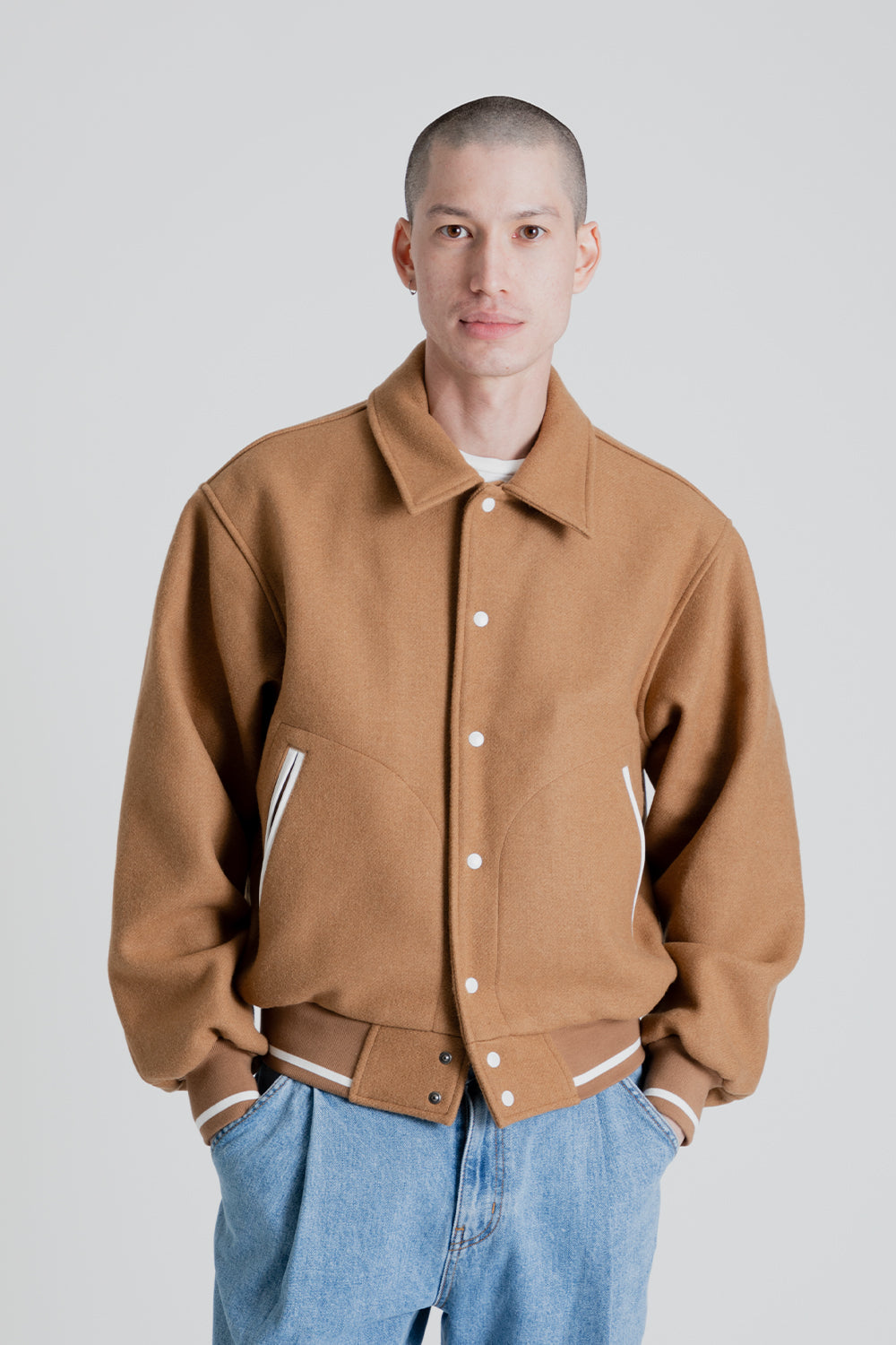 Uniform Bridge Wool Varsity Blouson Jacket