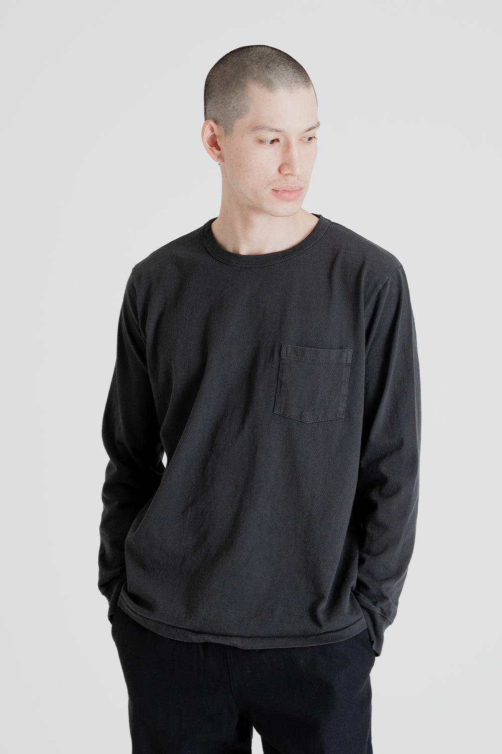 Pigment Long Sleeve Pocket Tee - Black