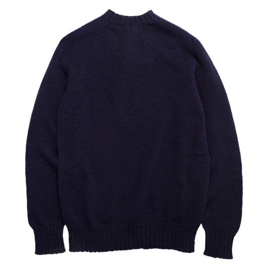 Albam Seamless Raglan Shetland Sweater Sweatshirt Navy Front