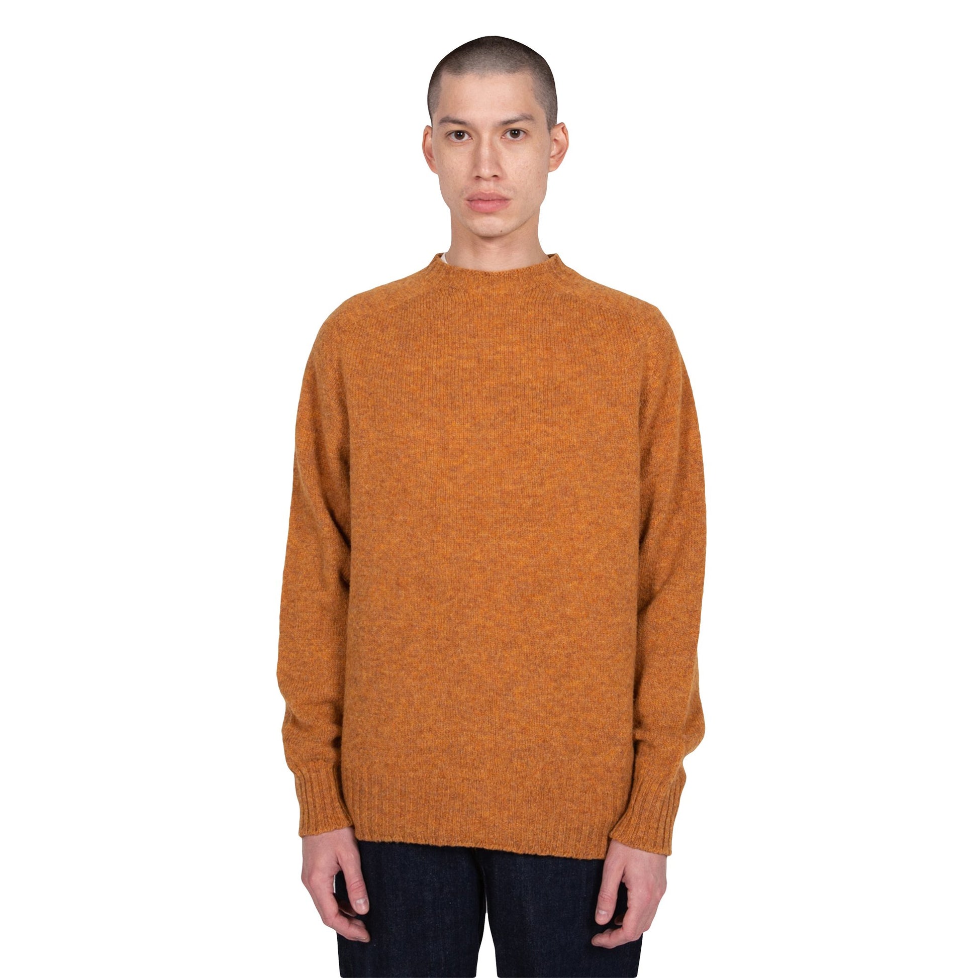Albam Seamless Raglan Shetland Sweater Sweatshirt Rust