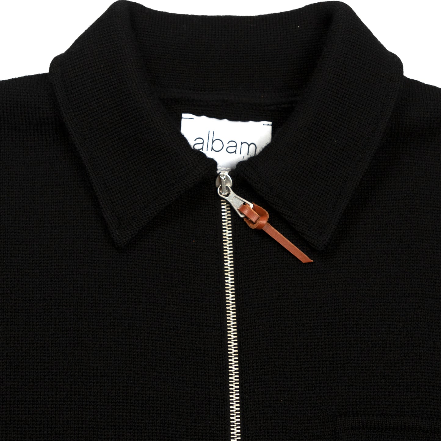 Albam Milano Zip Through Work Jacket Outerwear Sweater Black Detail Collar