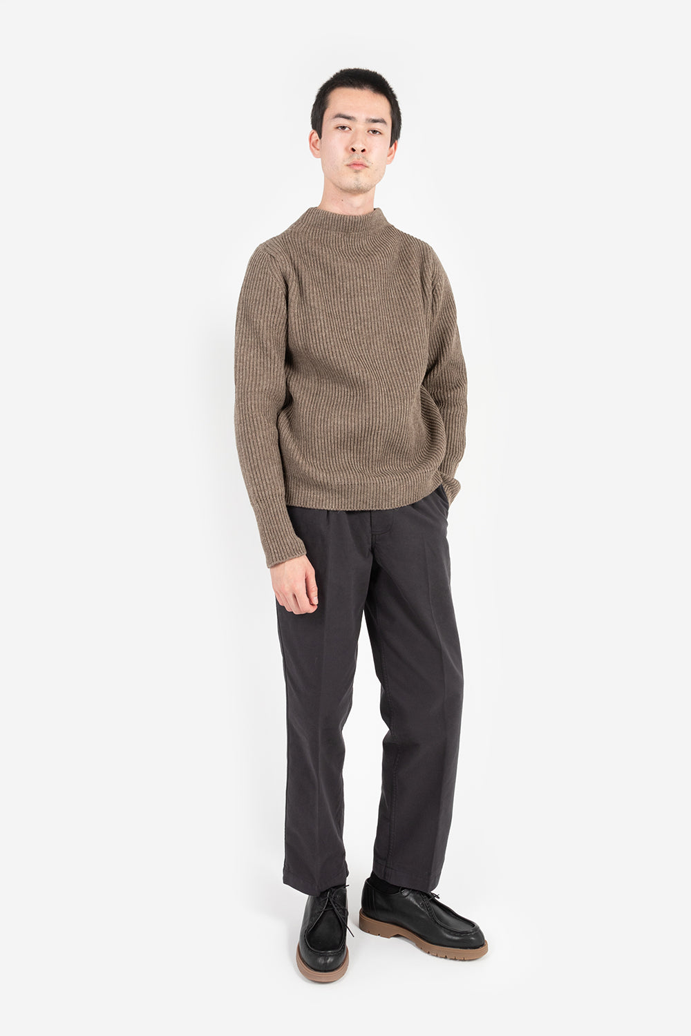 andersen andersen navy crewneck natural taupe 