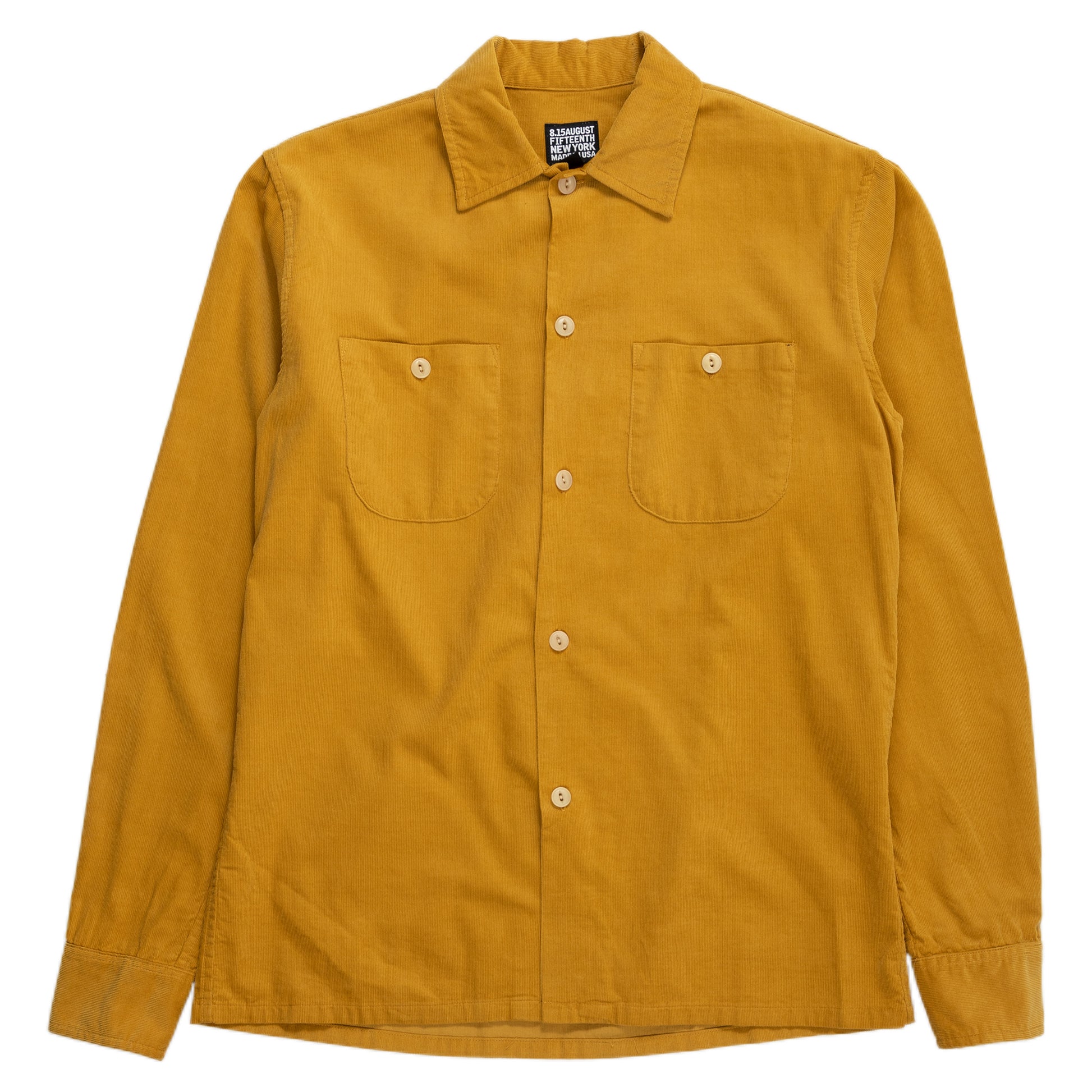 August Fifteenth California Shirt Corduroy Mustard Front