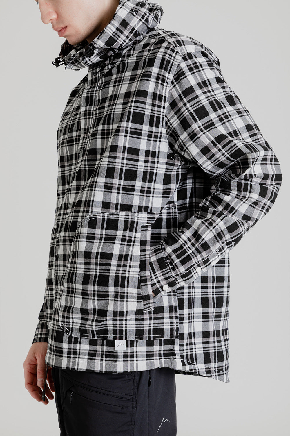 CAYL Light Cotton Pullover Hoody in Black Check