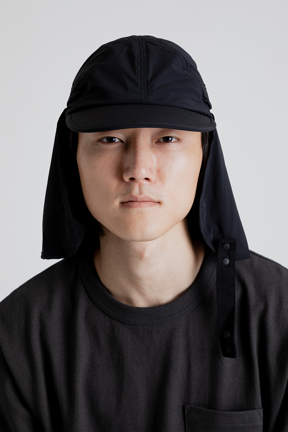 CAYL Stretch Nylon Sunvisor Cap in Black | Wallace Mercantile Shop