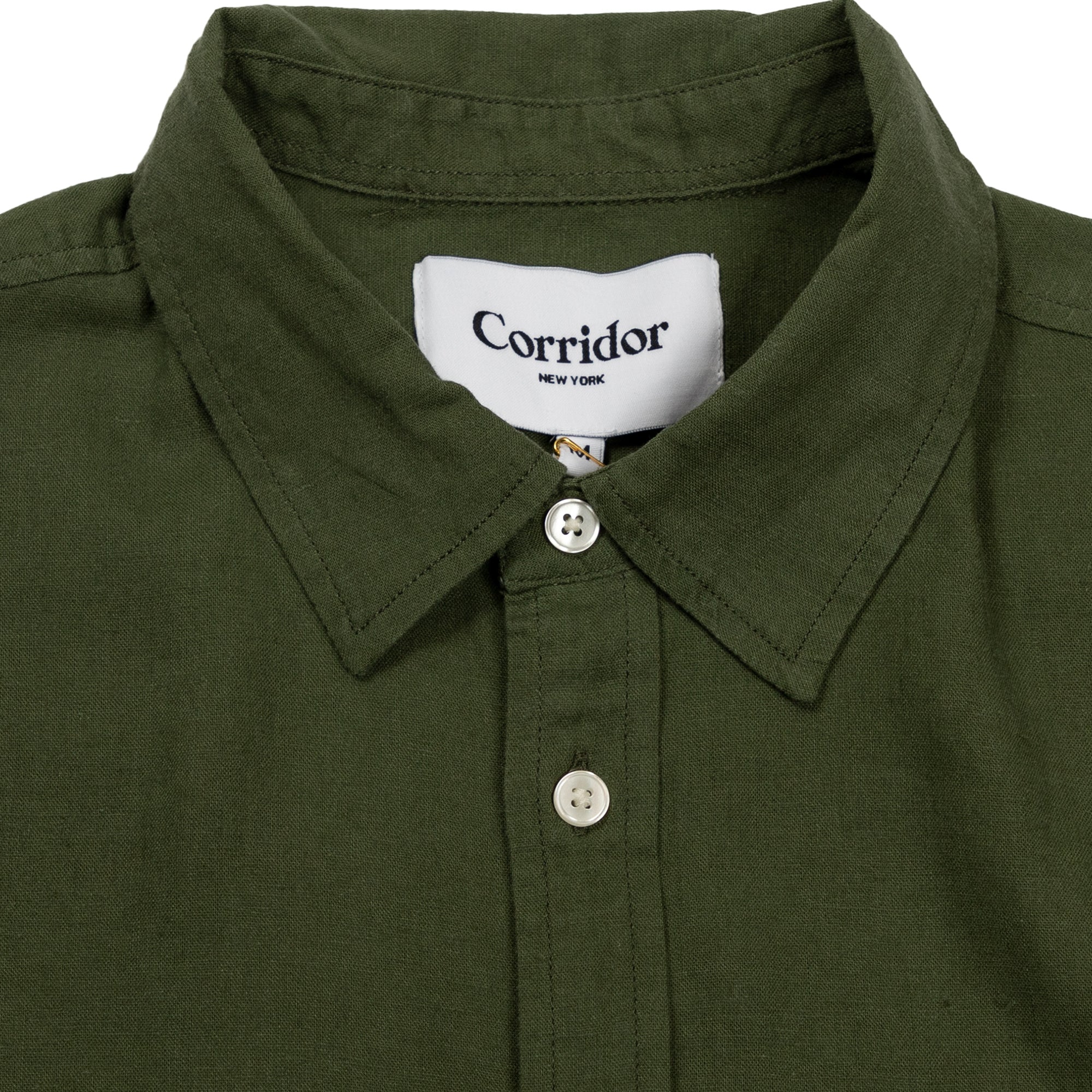 Corridor Linen Long Sleeve Shirt in Olive