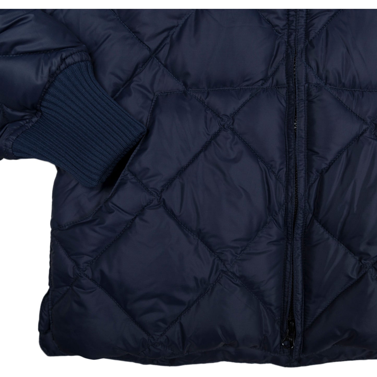 Diagonal Quilt Jacket - Navy