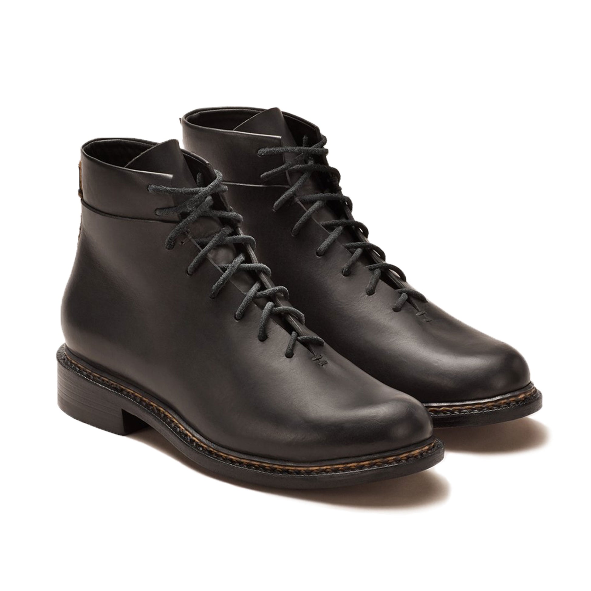 FEIT Braided Lace-Up Boots Shoes Footwear Leather Black Hero