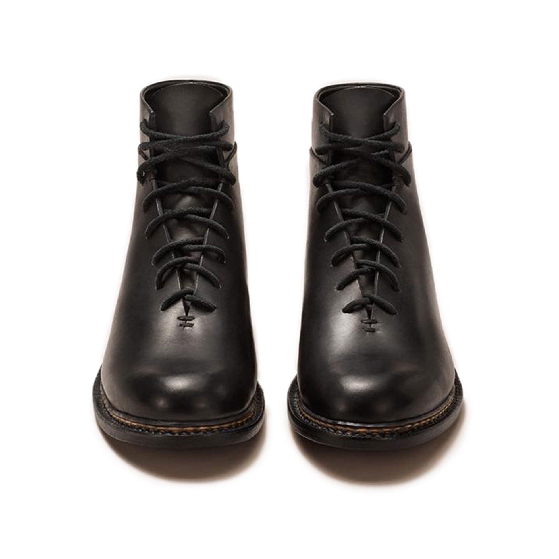 FEIT Braided Lace-Up Boots Footwear Shoes Leather Black Front