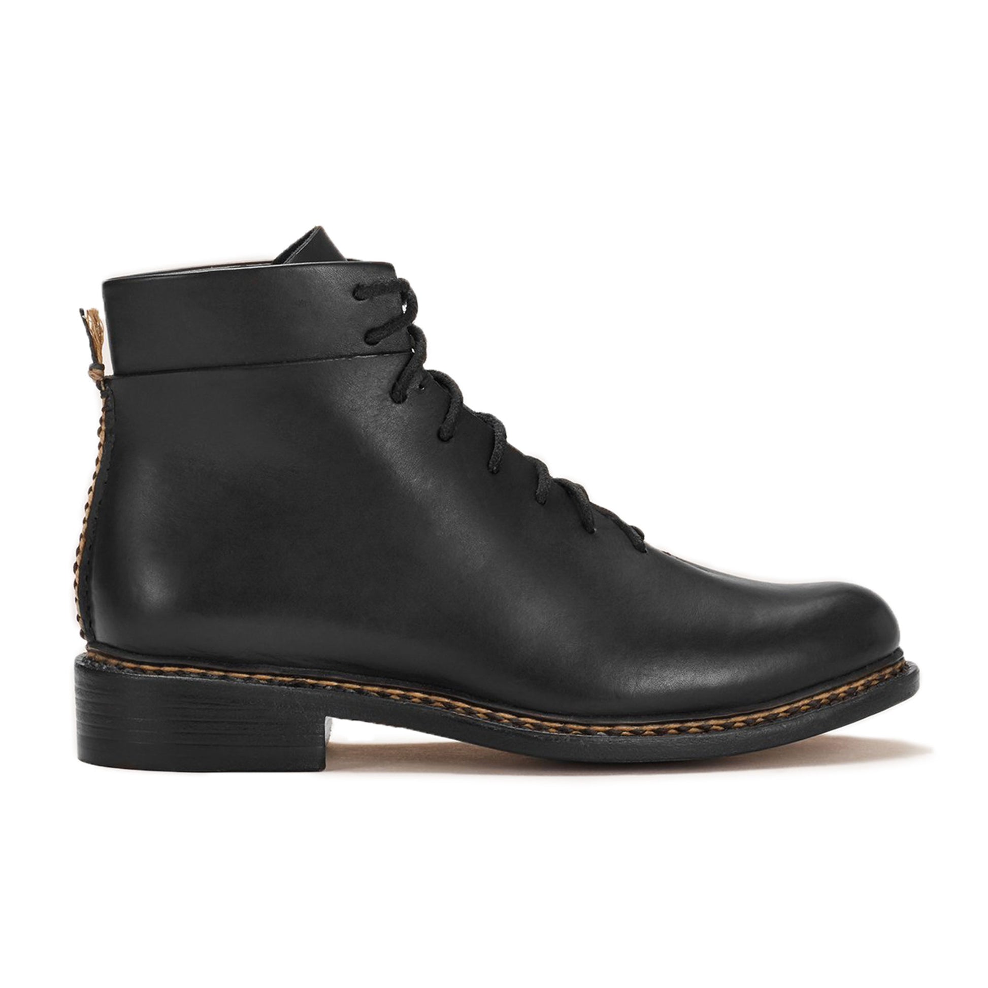 FEIT Braided Lace-Up Boots Footwear Shoes Leather Black Side