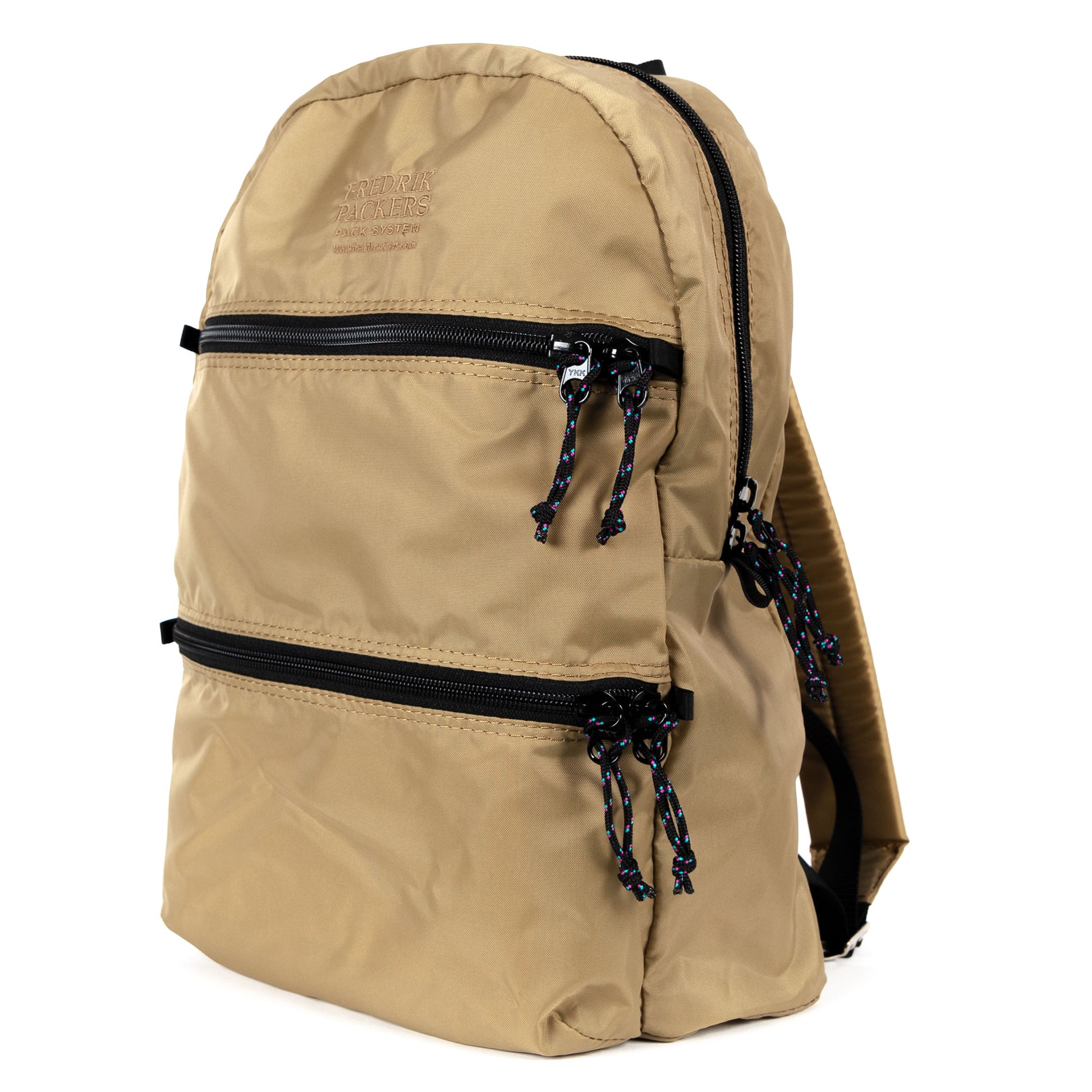 fredrik packers double zip backpack in kahki