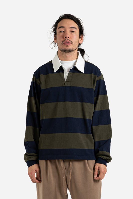 frizmwork_heavy_bold_stripe_rugby_tee_olive_navy
