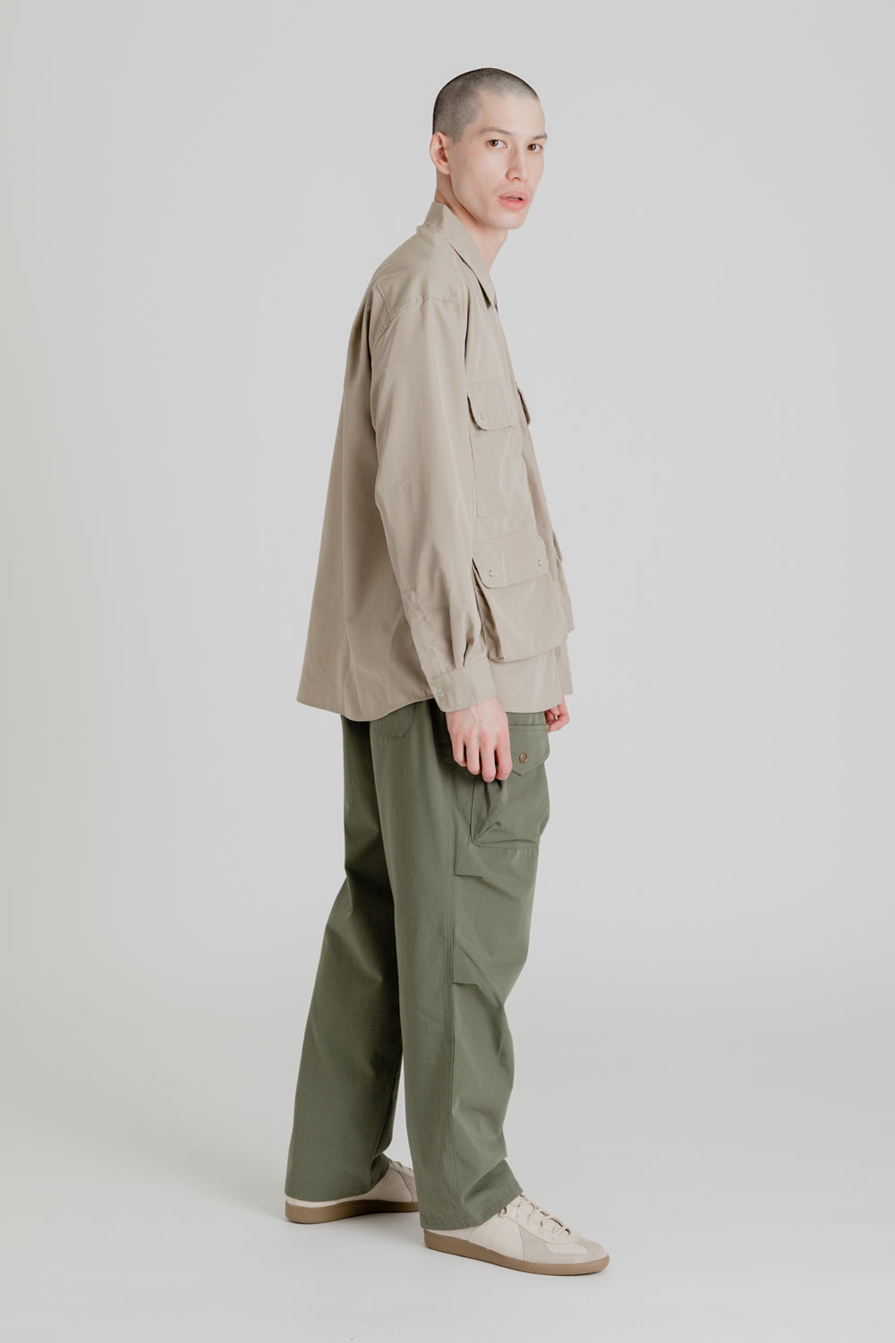 Frizmworks Multi Pocket Shirt Jacket in Beige | Wallace Mercantile Sho