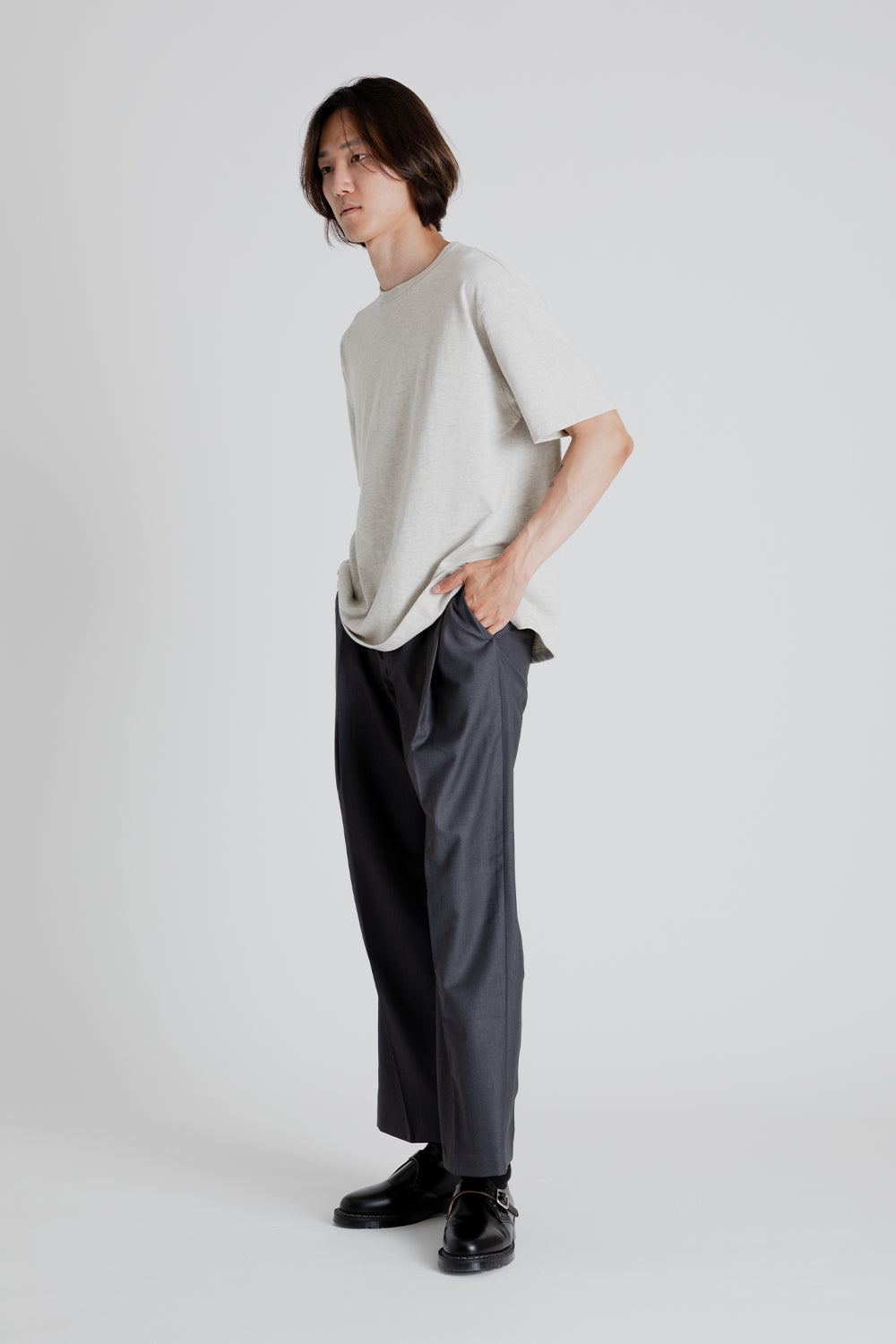 Frizmworks OG One Tuck Wide Slack Pants in Charcoal | Wallace Mercanti