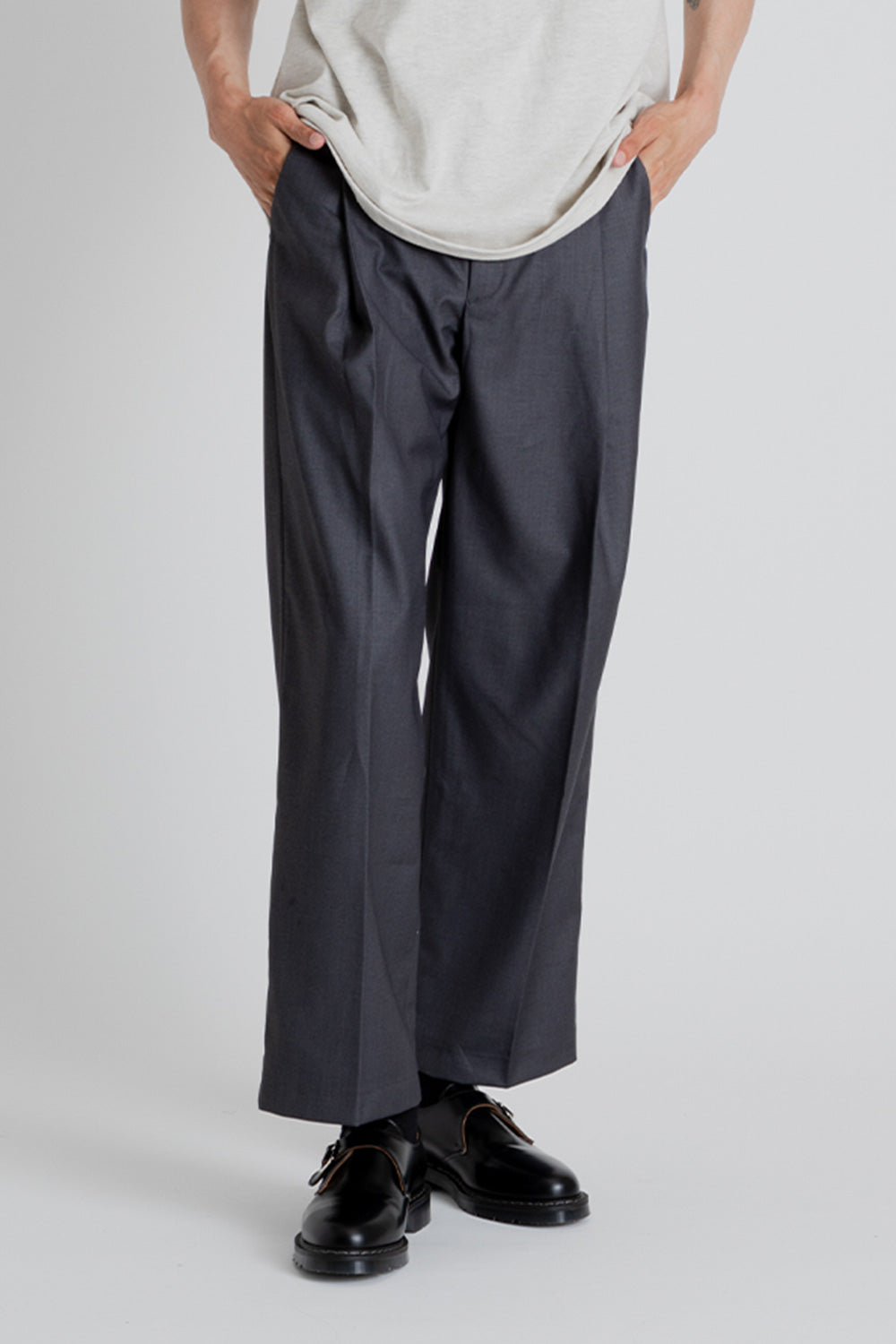 Frizmworks OG One Tuck Wide Slack Pants in Charcoal