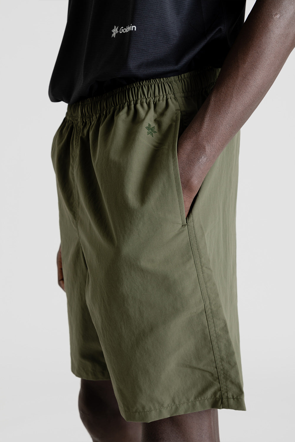 goldwin-nylon-shorts-7-inches-olive-green